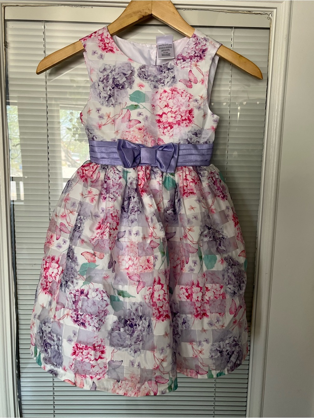 Nanette Kids Floral Lavender Bow Girls' Party Dress School Picture Day Butterfly